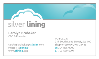 Silver Lining business card