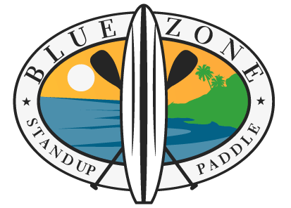 bluezone standup paddle camp logo design