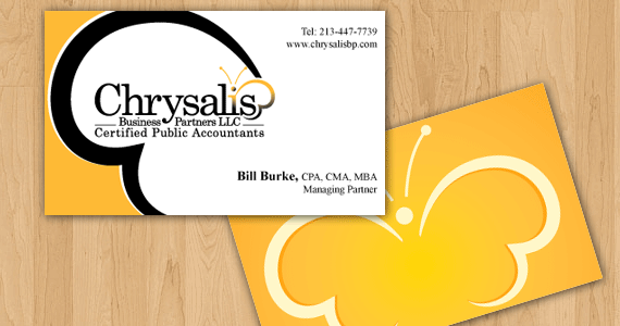 Chrysalis Business card front and back